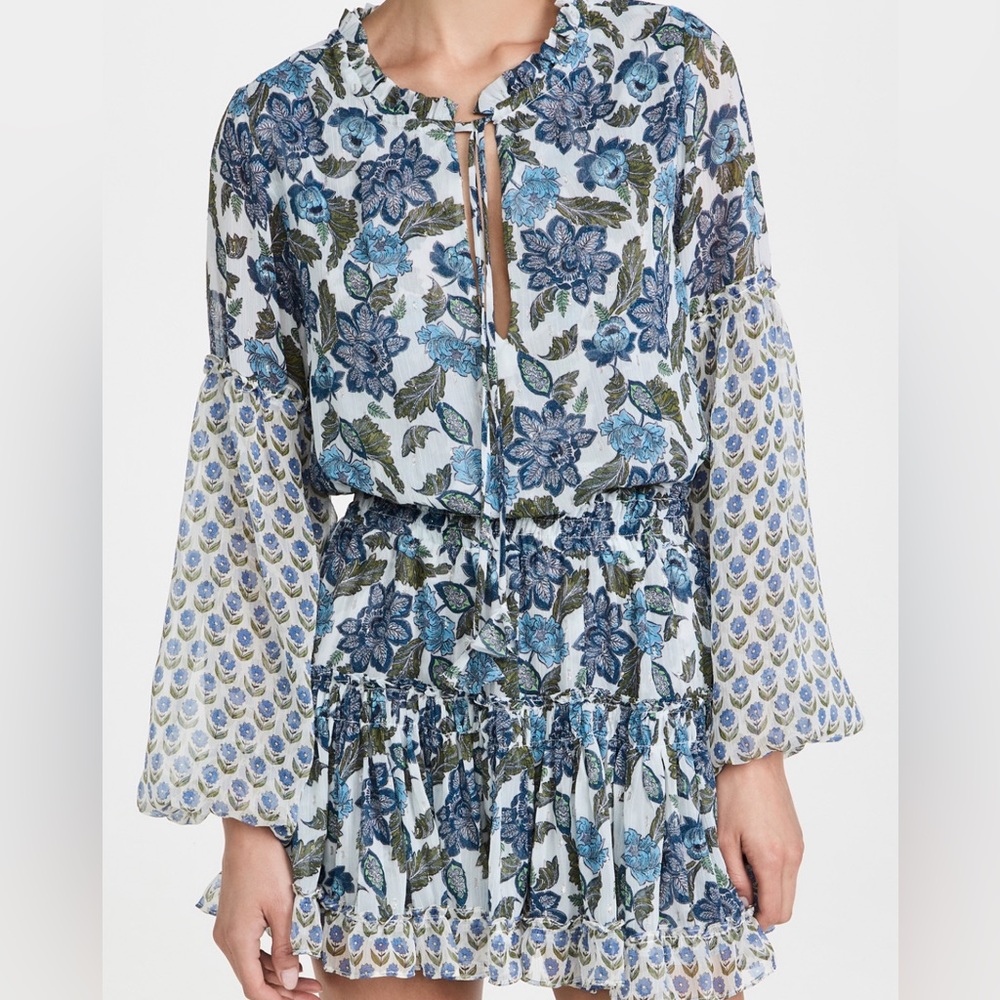 MISA Elisabetta Dress in Blue Motif